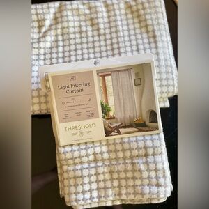 Threshold Light Filtering 84in Curtains (2 panels) grey & ivory honeycomb NWT